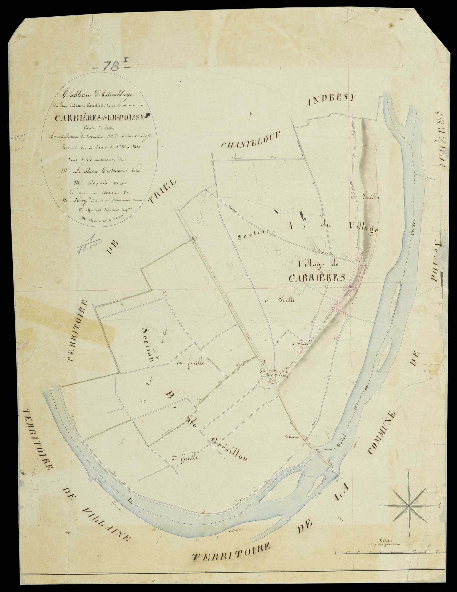 Carrières-sous-Poissy - Plans de l’Administration du cadastre