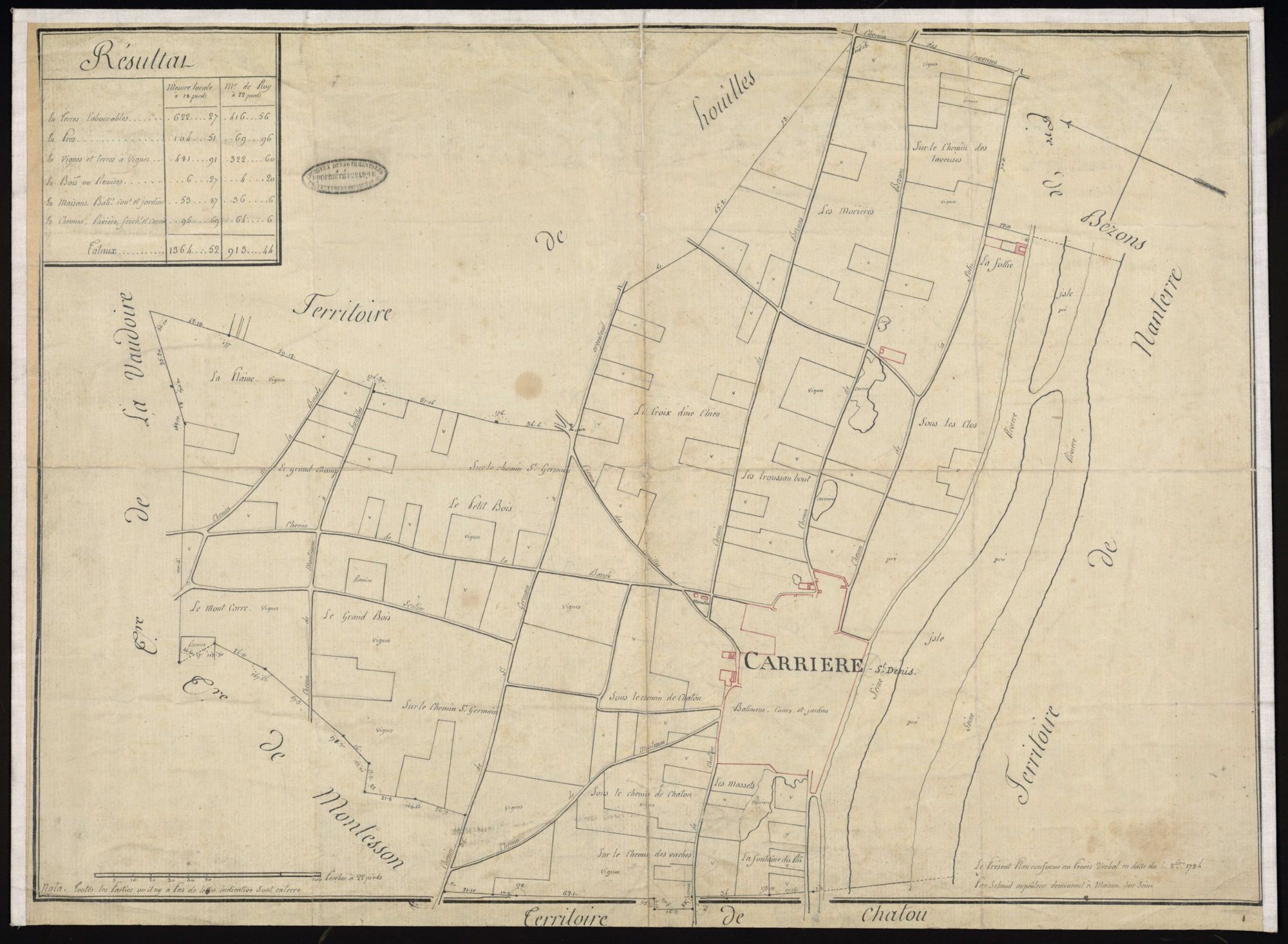 Carrières-sur-Seine - Plan d'intendance de la paroisse de Carrières-sur-Seine