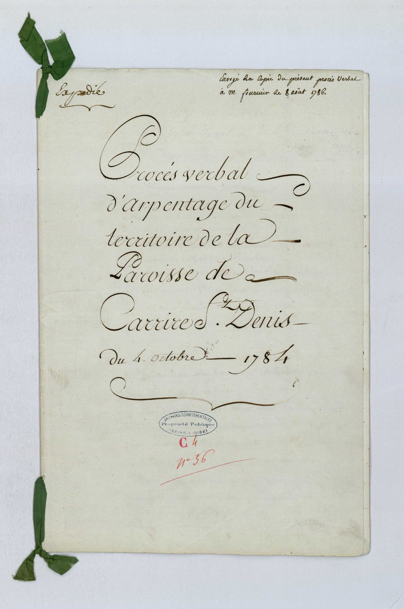 Carrières-sur-Seine - Procès-verbal d'arpentage du territoire de la paroisse de Carrières-sur-Seine