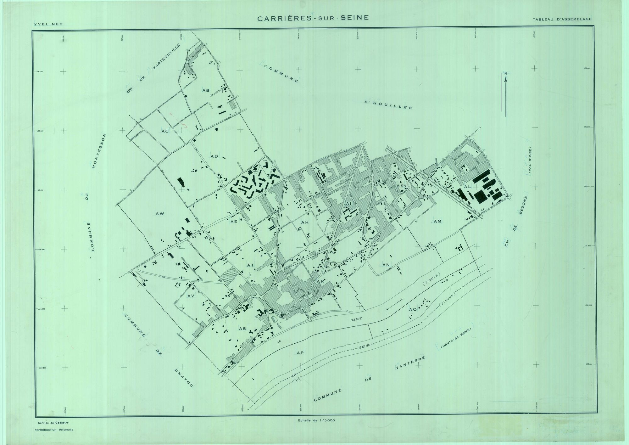 Carrières-sur-Seine - Plans du cadastre révisé