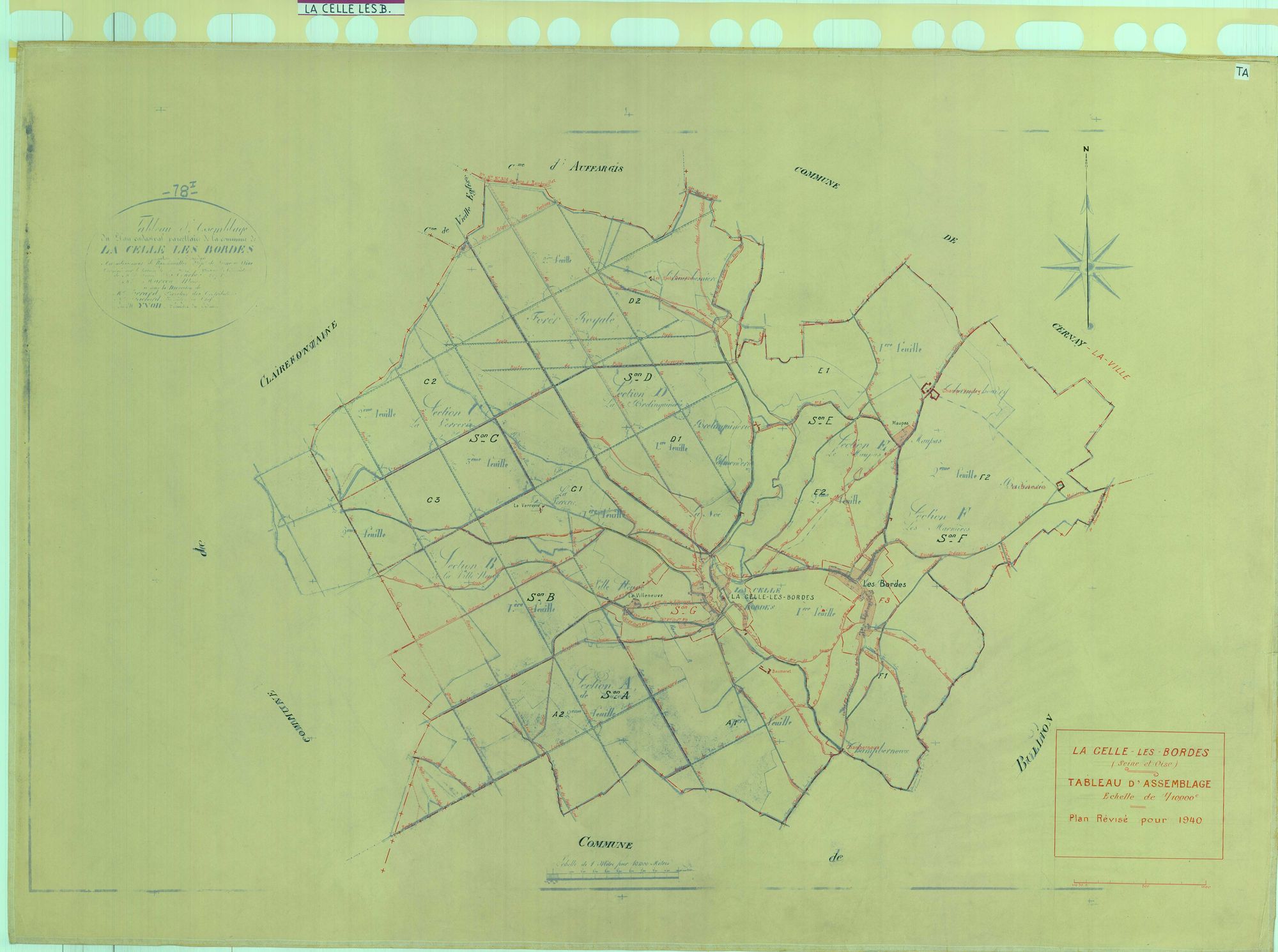 La Celle-les-Bordes - Plans du cadastre rénové