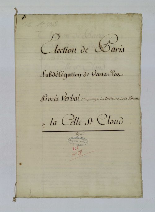 La Celle-Saint-Cloud - Procès-verbal d'arpentage du territoire de la paroisse de La Celle-Saint-Cloud