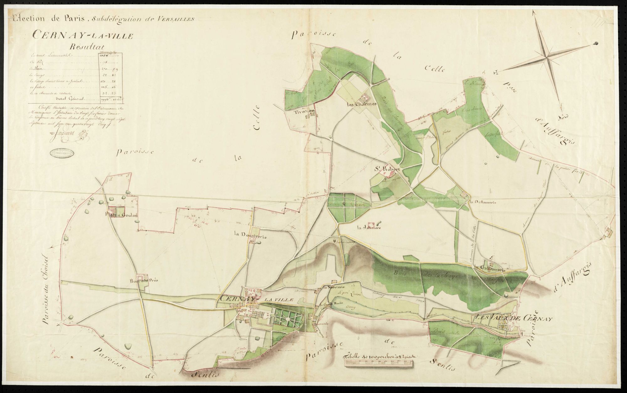 Cernay-la-Ville - Plan d'intendance de la paroisse de Cernay-la-Ville
