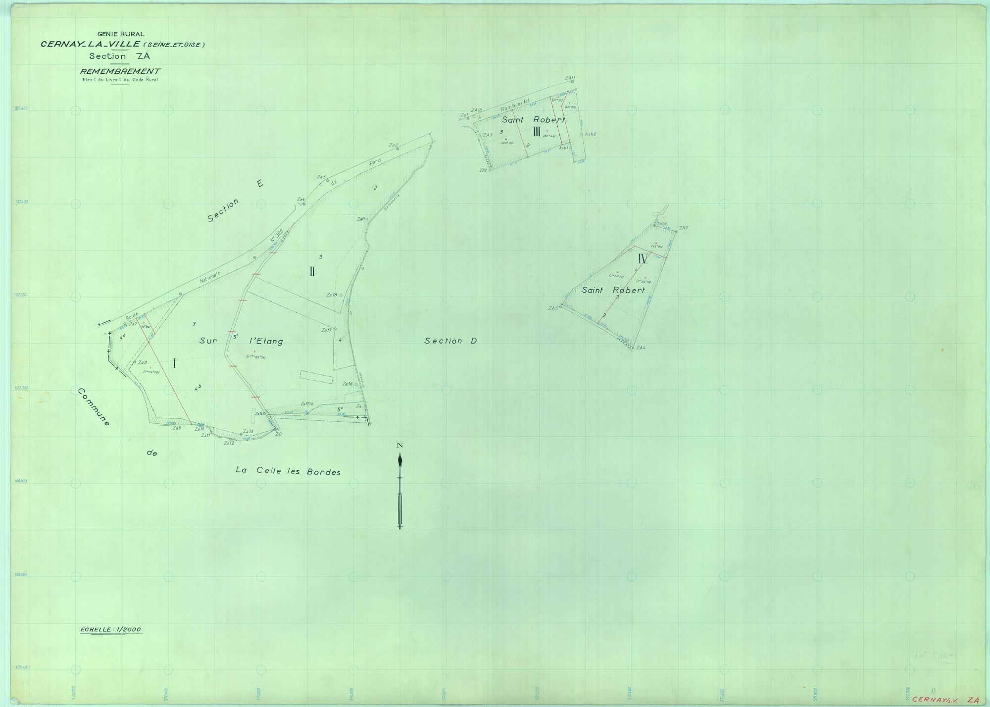 Cernay-la-Ville - Plans du cadastre remembré