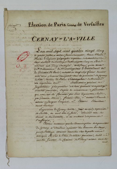 Cernay-la-Ville - Procès-verbal d'arpentage du territoire de la paroisse de Cernay-la-Ville