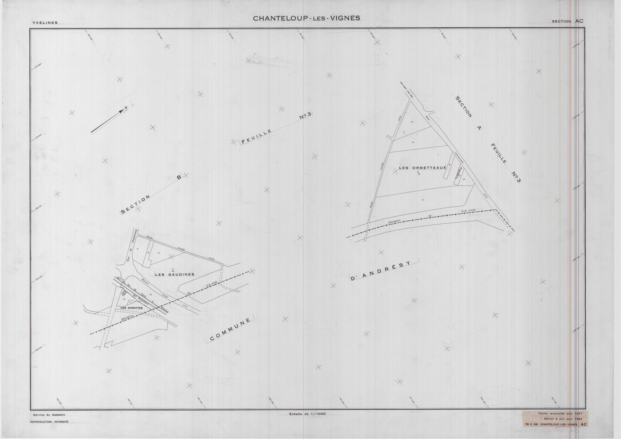 Chanteloup-les-Vignes - Plans du cadastre révisé