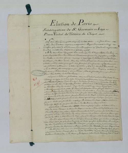 Chapet - Procès-verbal d'arpentage du territoire de la paroisse de Chapet