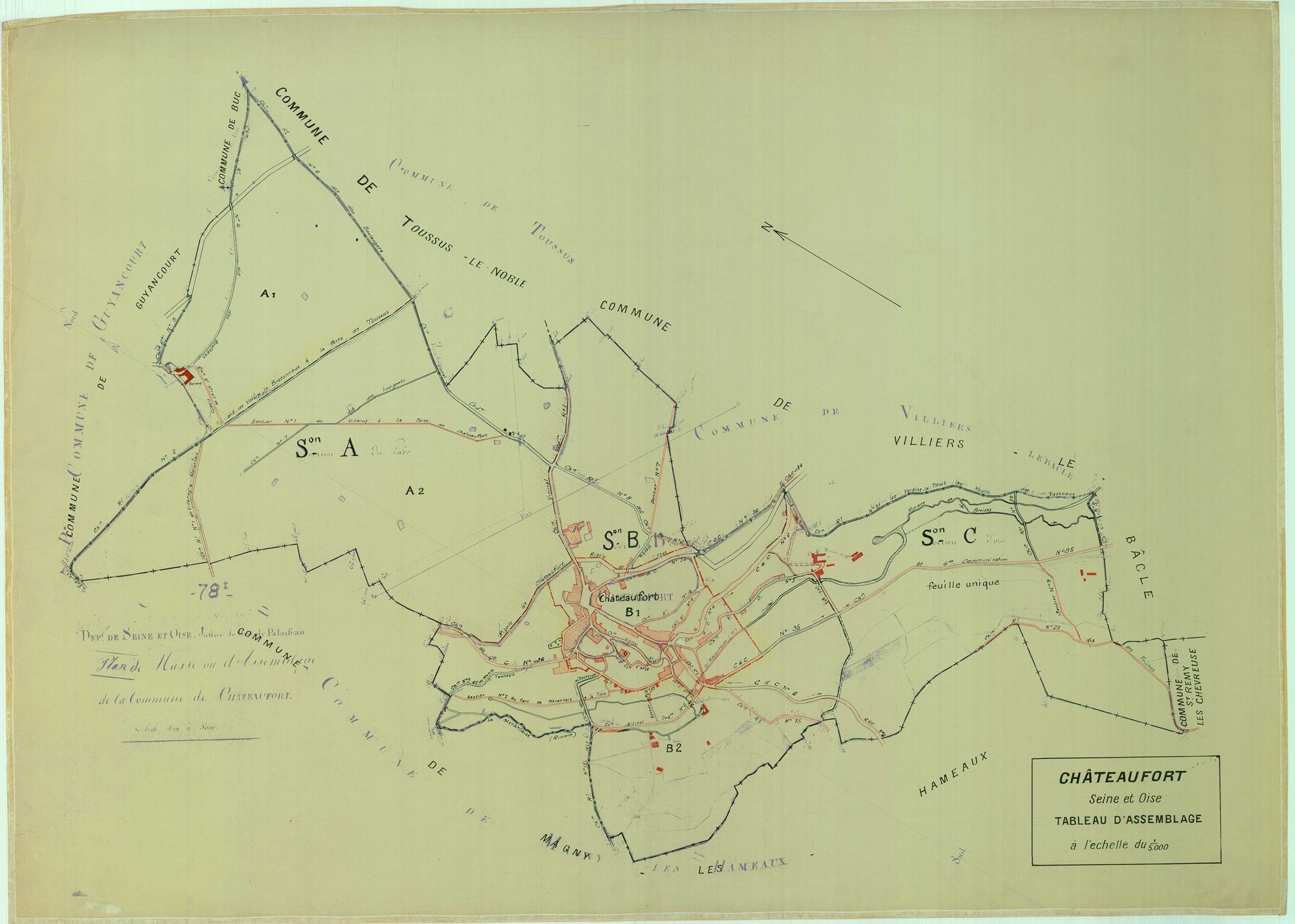 Châteaufort - Plans du cadastre rénové