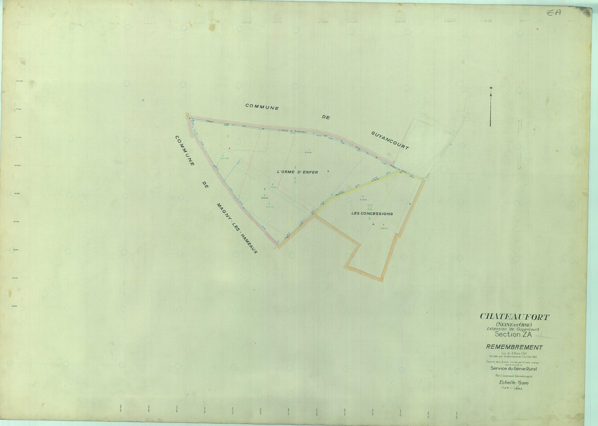Châteaufort - Plans du cadastre remembré