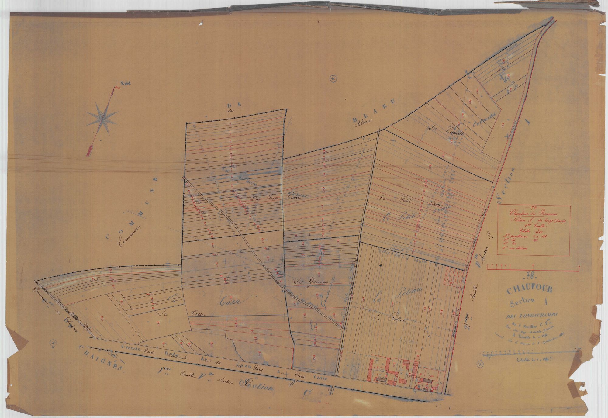 Chaufour-lès-Bonnières - Plans du cadastre rénové