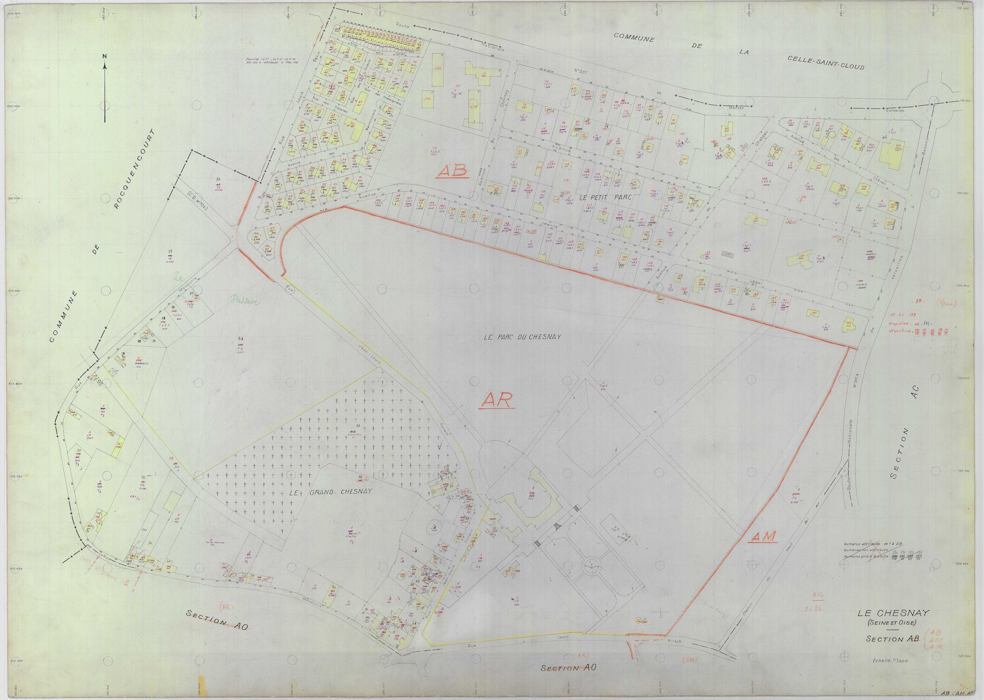 Le Chesnay - Plans du cadastre révisé
