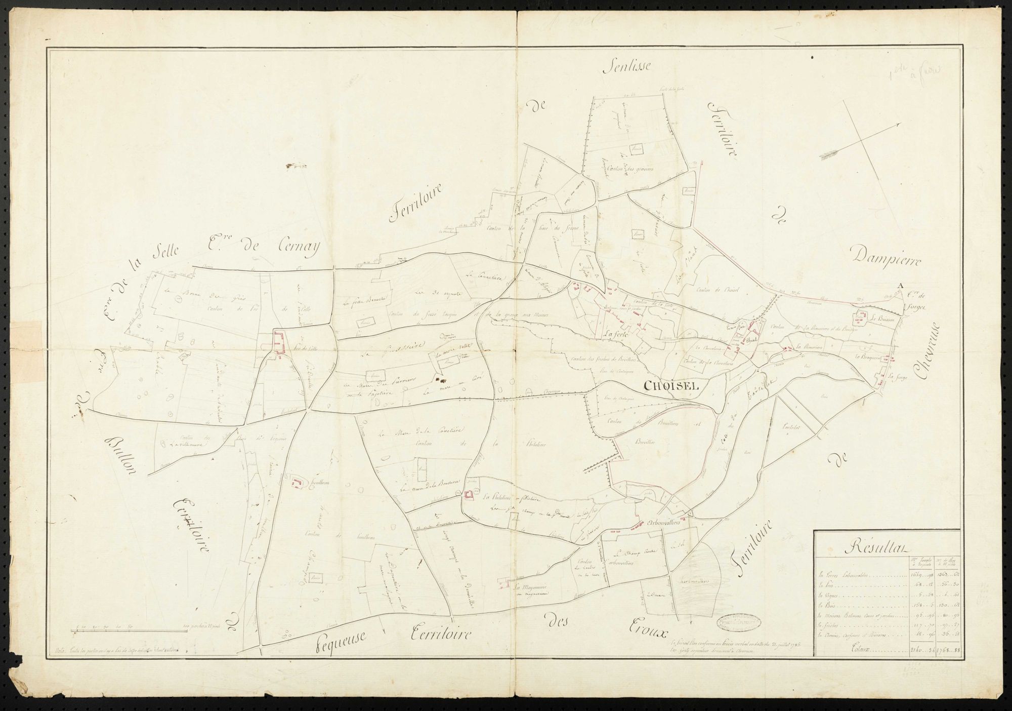 Choisel - Plan d'intendance de la paroisse de Choisel