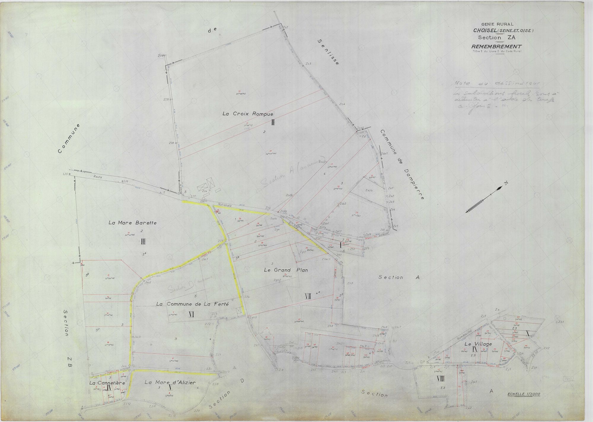 Choisel - Plans du cadastre remembré