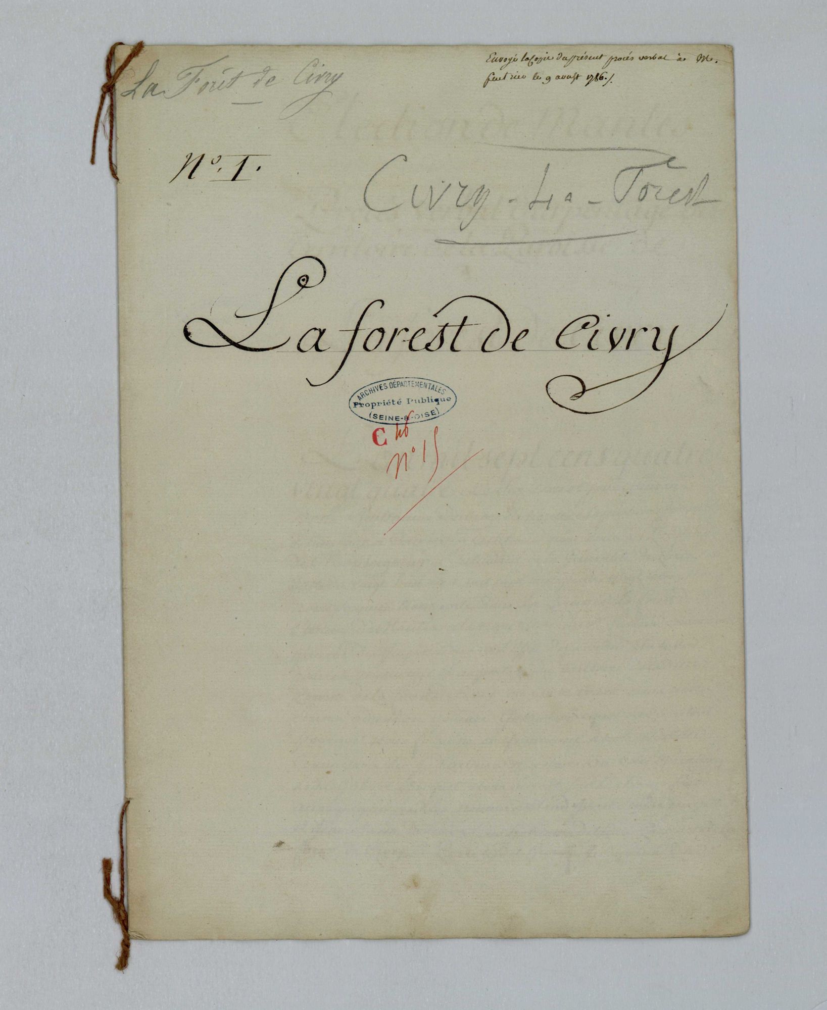 Civry-la-Forêt - Procès-verbal d'arpentage du territoire de la paroisse de Civry-la-Forêt