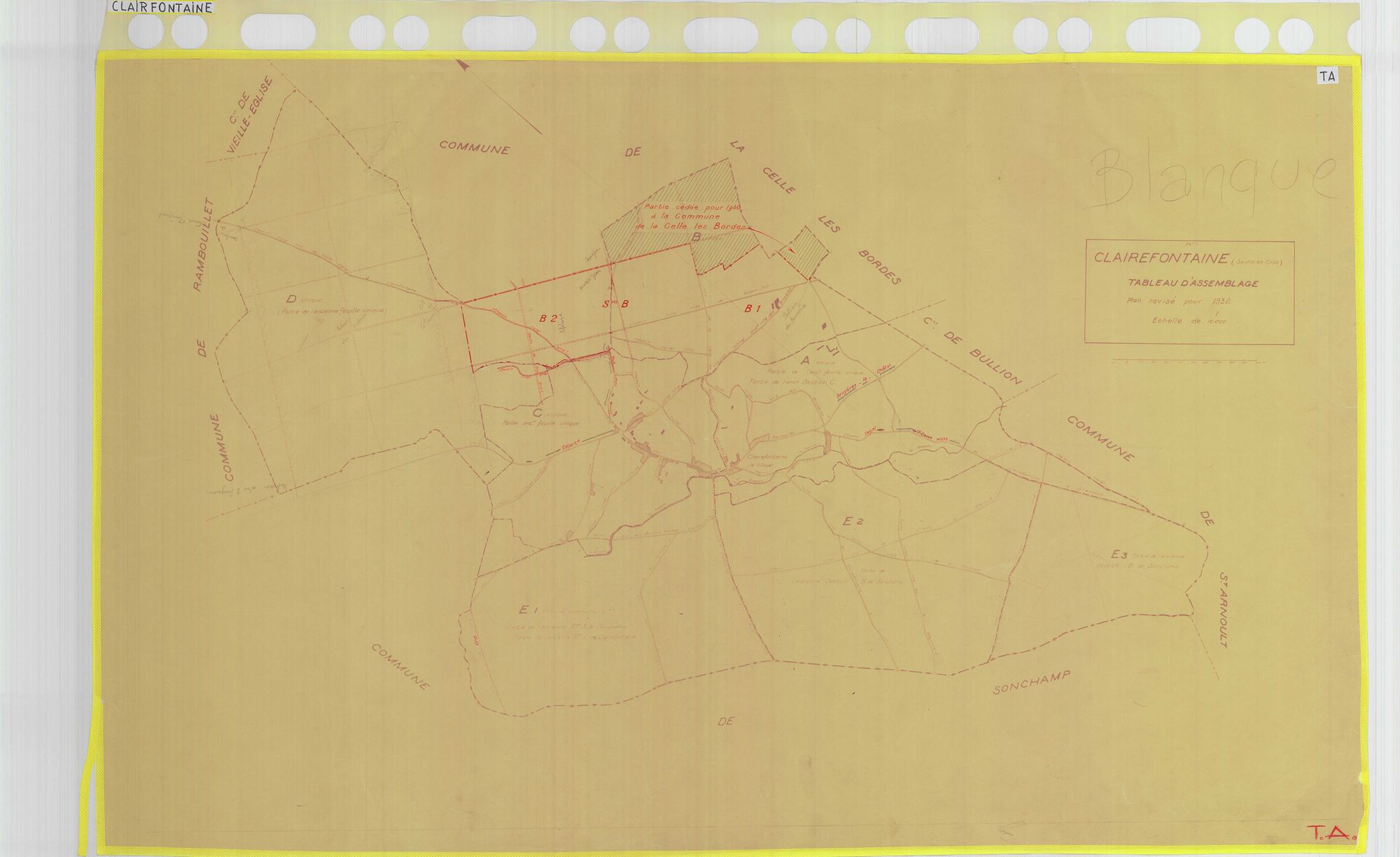 Clairefontaine-en-Yvelines - Plans du cadastre rénové