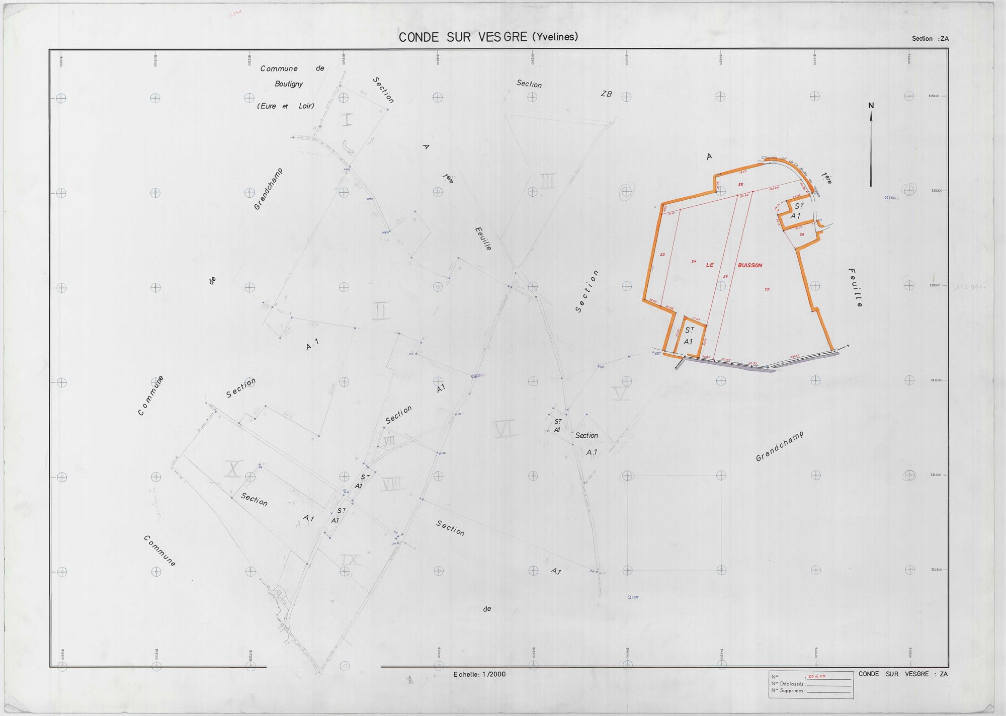 Condé-sur-Vesgre - Plans du cadastre remembré