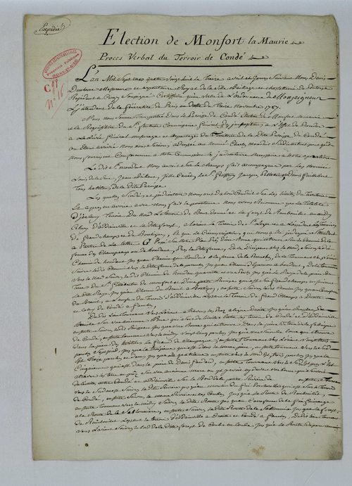 Condé-sur-Vesgre - Procès-verbal d'arpentage du territoire de la paroisse de Condé-sur-Vesgre