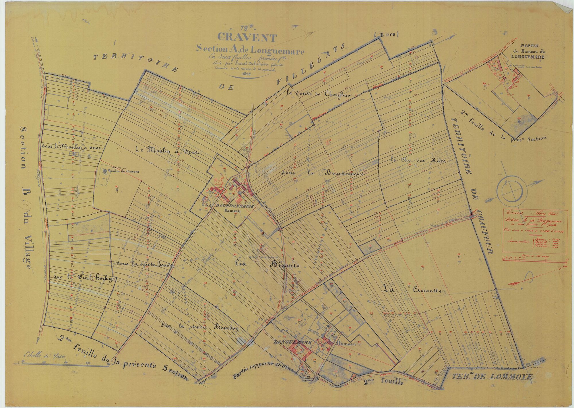 Cravent - Plans du cadastre rénové