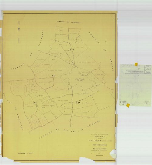 Cravent - Plans du cadastre remembré