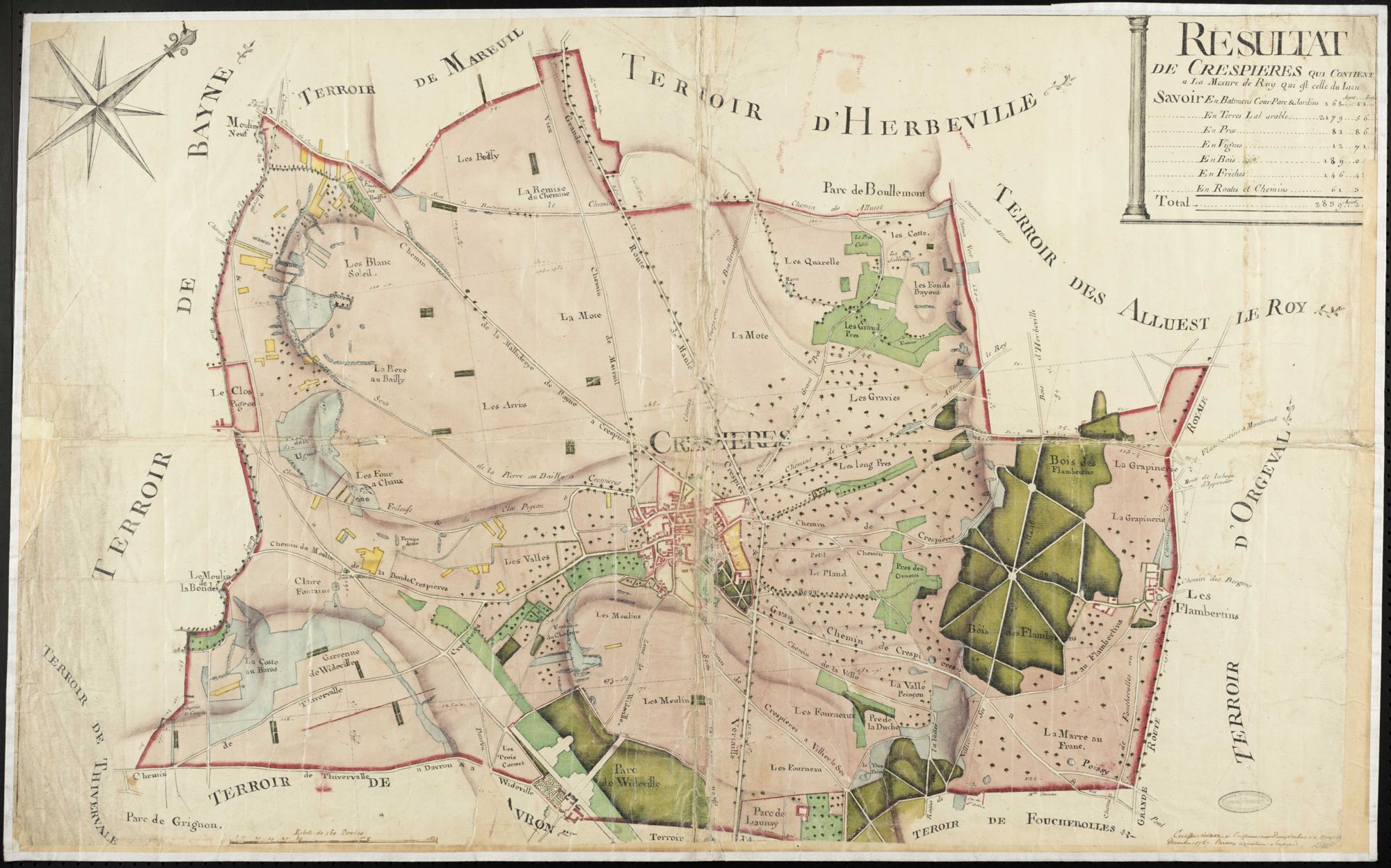 Crespières - Plan d'intendance de la paroisse de Crespières