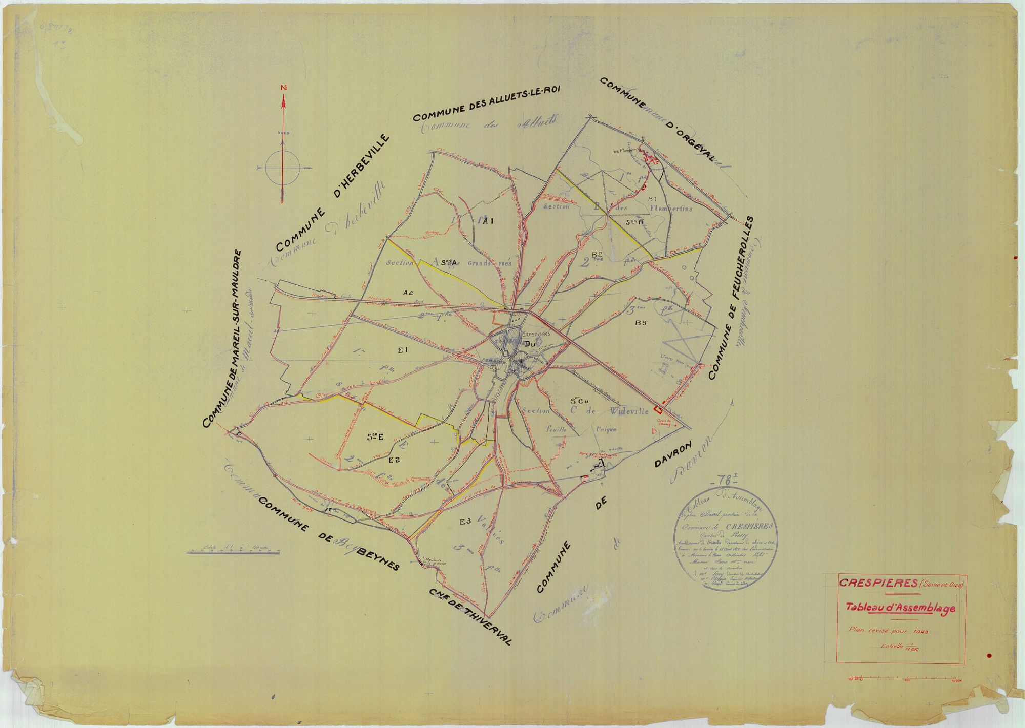 Crespières - Plans du cadastre rénové