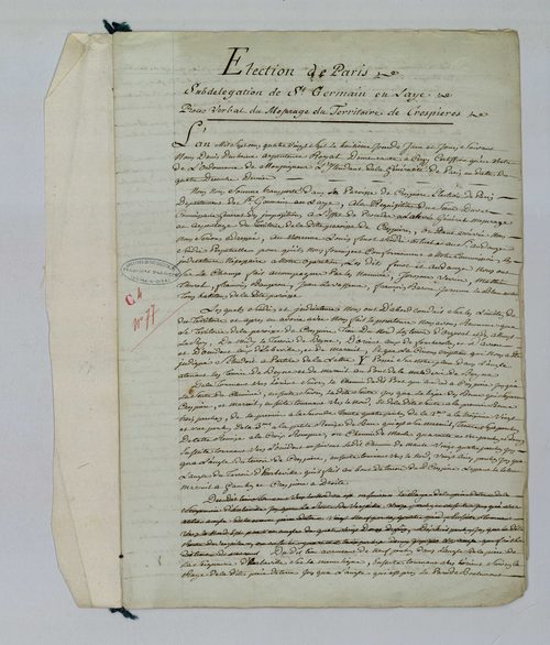 Crespières - Procès-verbal d'arpentage du territoire de la paroisse de Crespières