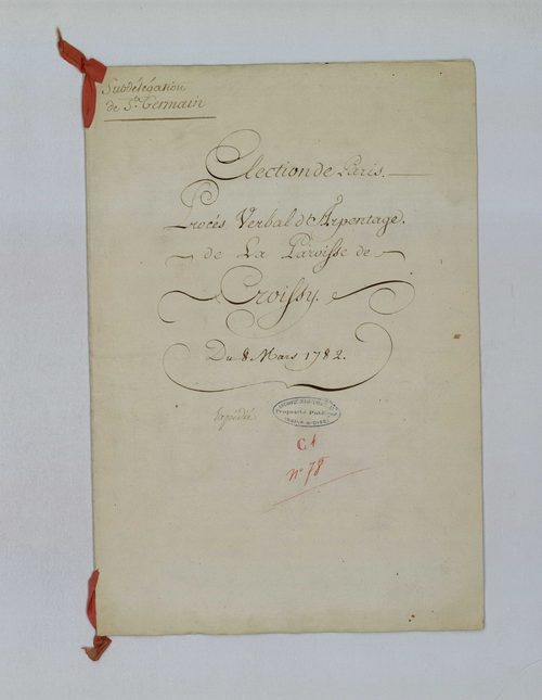 Croissy-sur-Seine - Procès-verbal d'arpentage du territoire de la paroisse de Croissy-sur-Seine