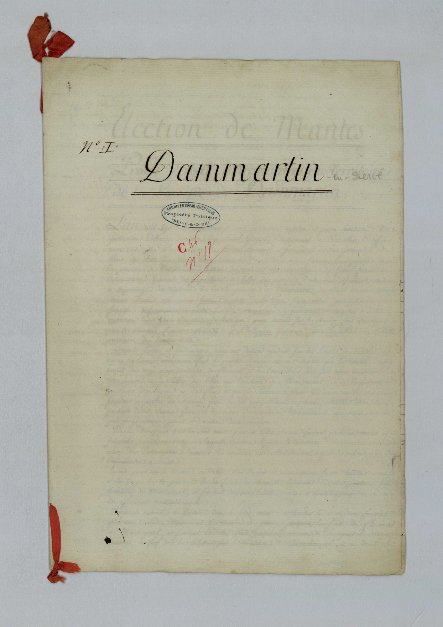 Dammartin-en-Serve - Procès-verbal d'arpentage du territoire de la paroisse de Dammartin-en-Serve