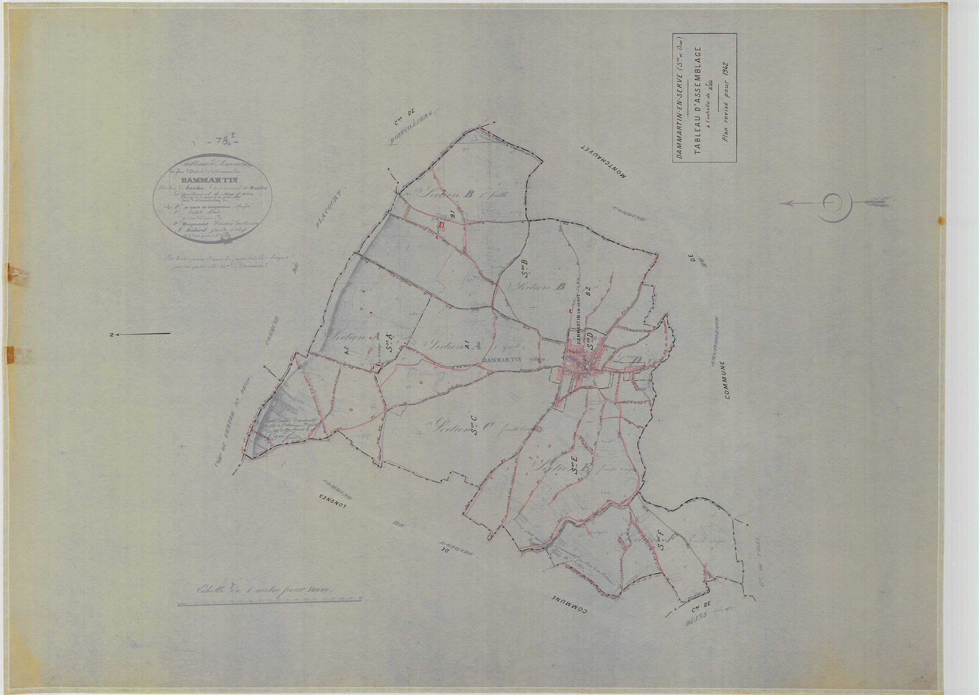 Dammartin-en-Serve - Plans du cadastre rénové