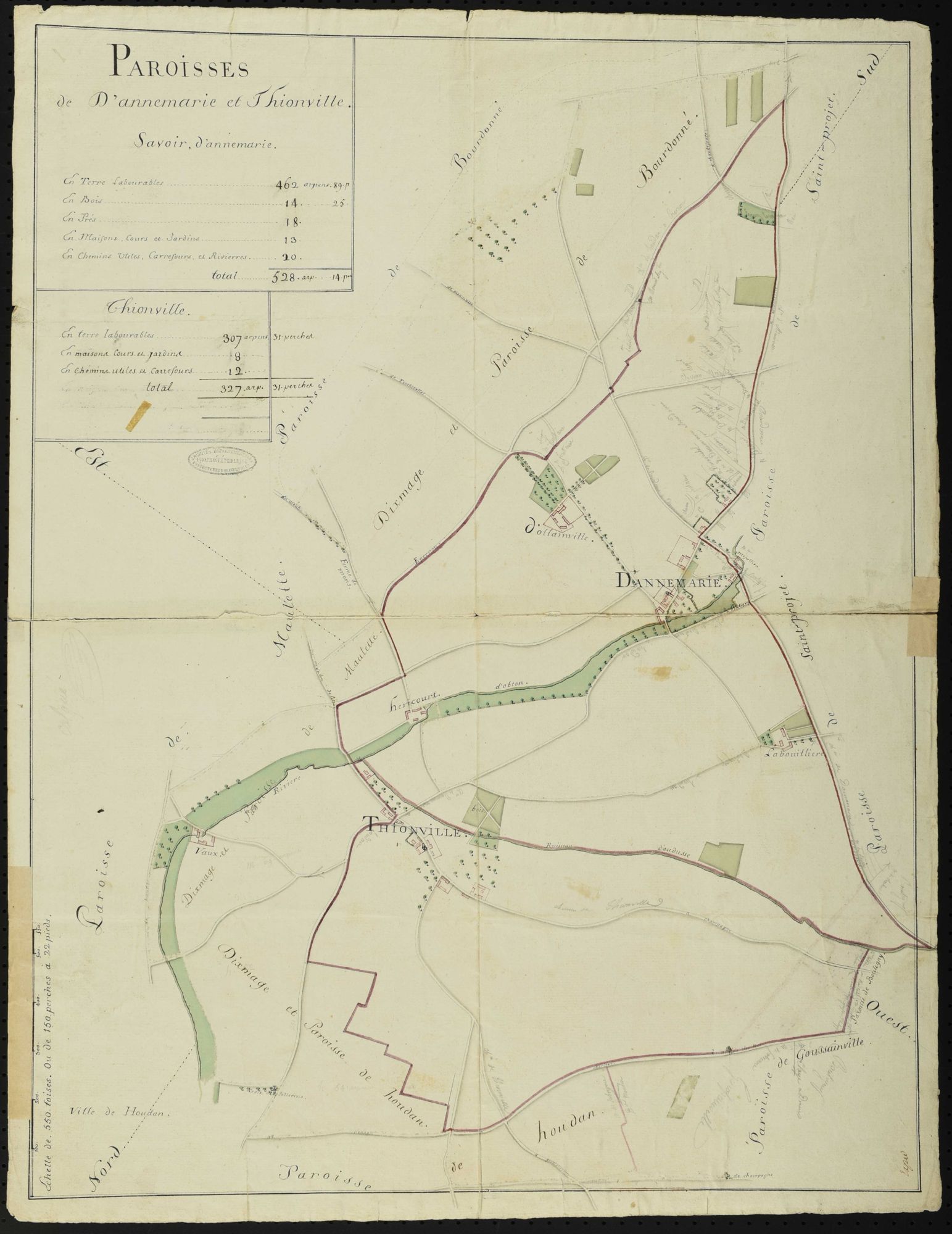 Dannemarie - Plan d'intendance de la paroisse de Dannemarie