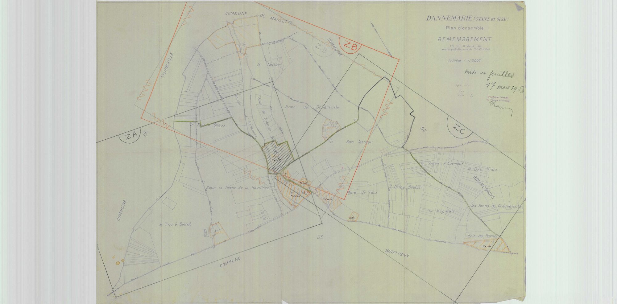 Dannemarie - Plans du cadastre remembré