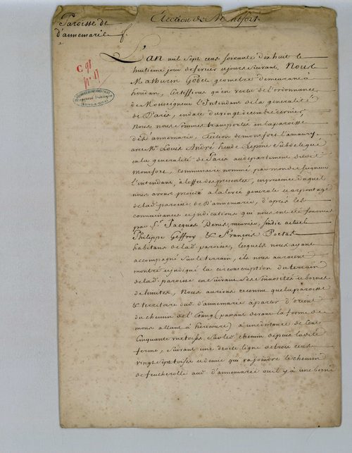 Dannemarie - Procès-verbal d'arpentage du territoire de la paroisse de Dannemarie