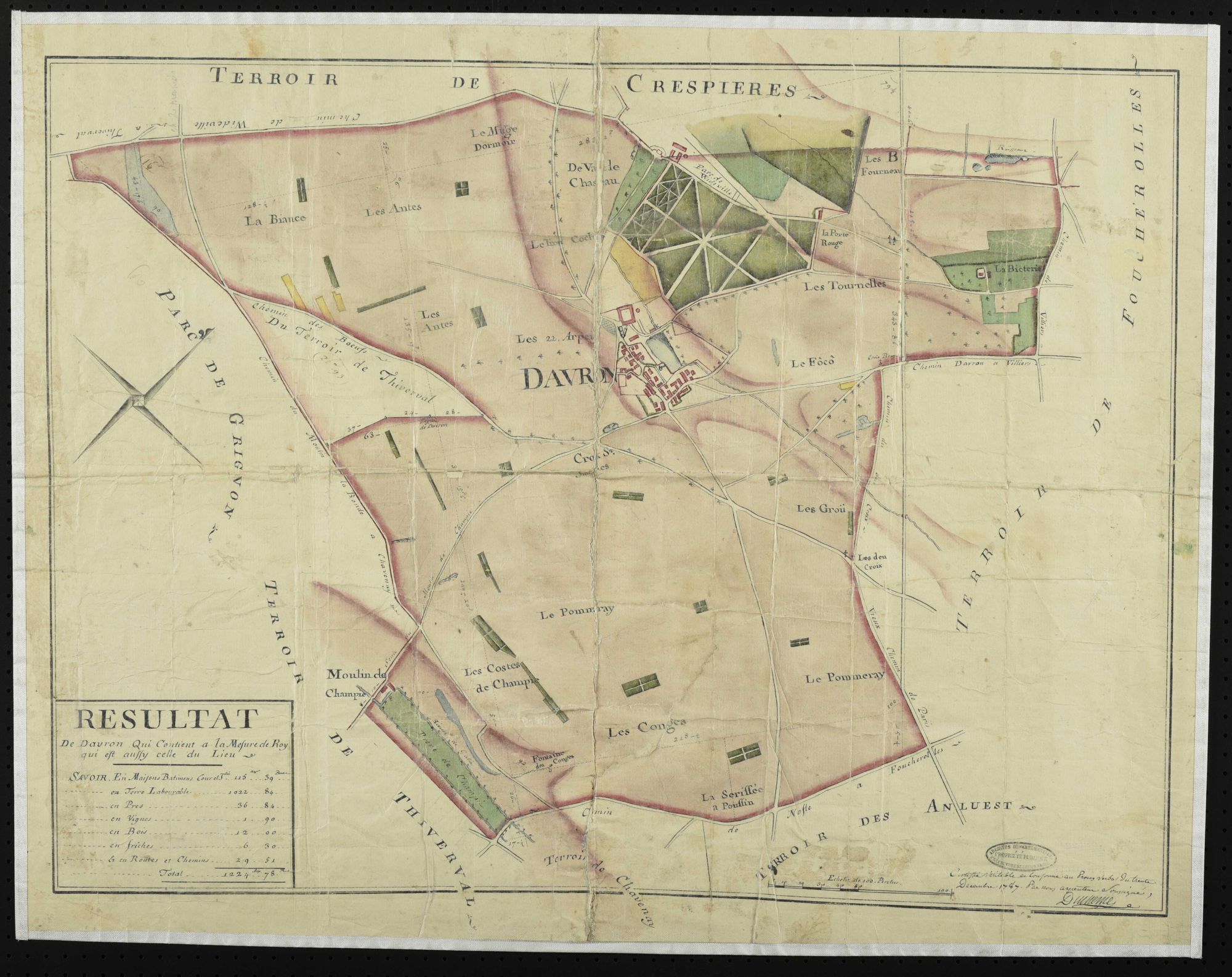 Davron - Plan d'intendance de la paroisse de Davron
