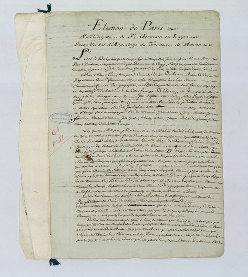 Davron - Procès-verbal d'arpentage du territoire de la paroisse de Davron