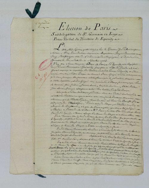 Ecquevilly - Procès-verbal d'arpentage du territoire de la paroisse d'Ecquevilly