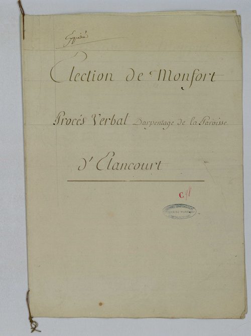 Élancourt - Procès-verbal d'arpentage du territoire de la paroisse d'Elancourt