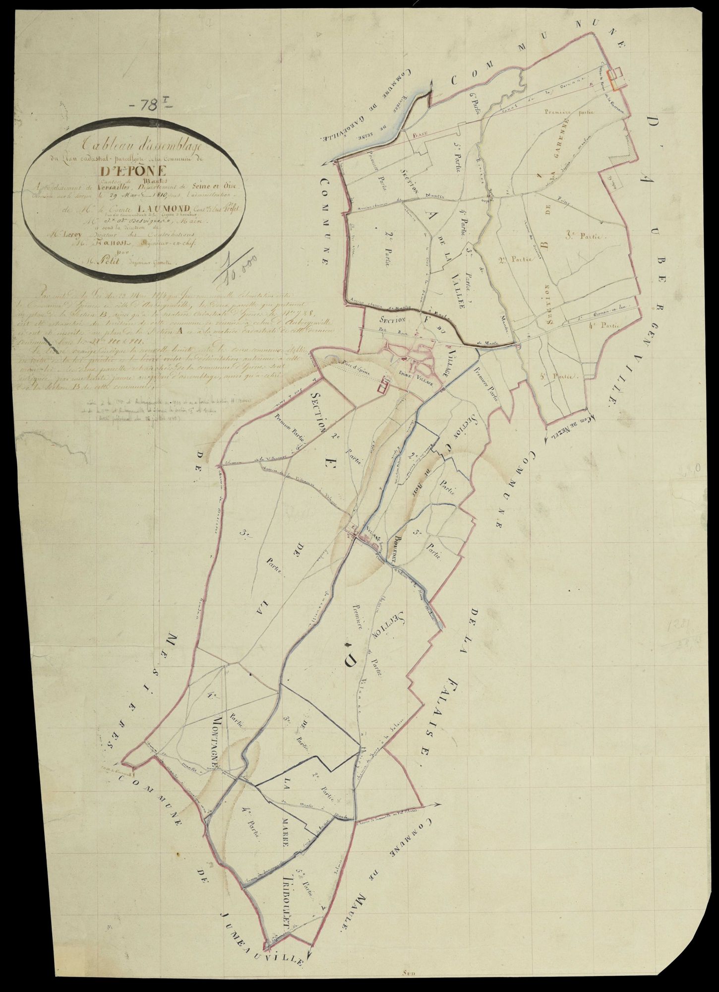Épône - Plans de l’Administration du cadastre