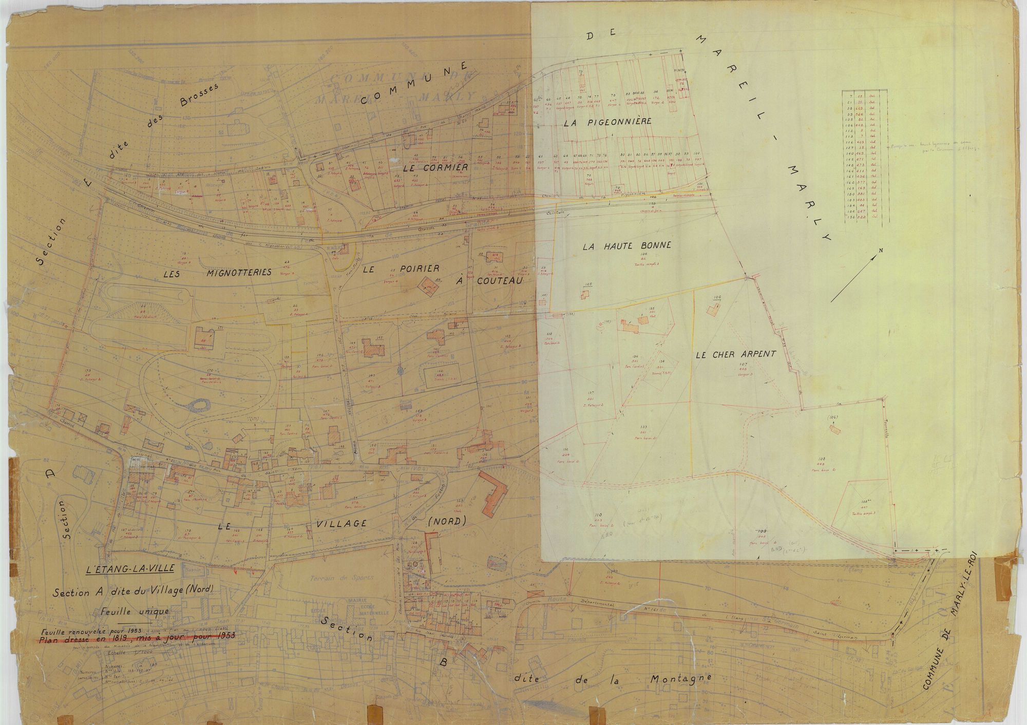 L'Étang-la-Ville - Plans du cadastre rénové