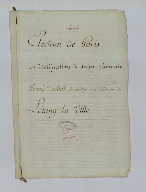 L'Étang-la-Ville - Procès-verbal d'arpentage du territoire de la paroisse de L'Étang-la-Ville