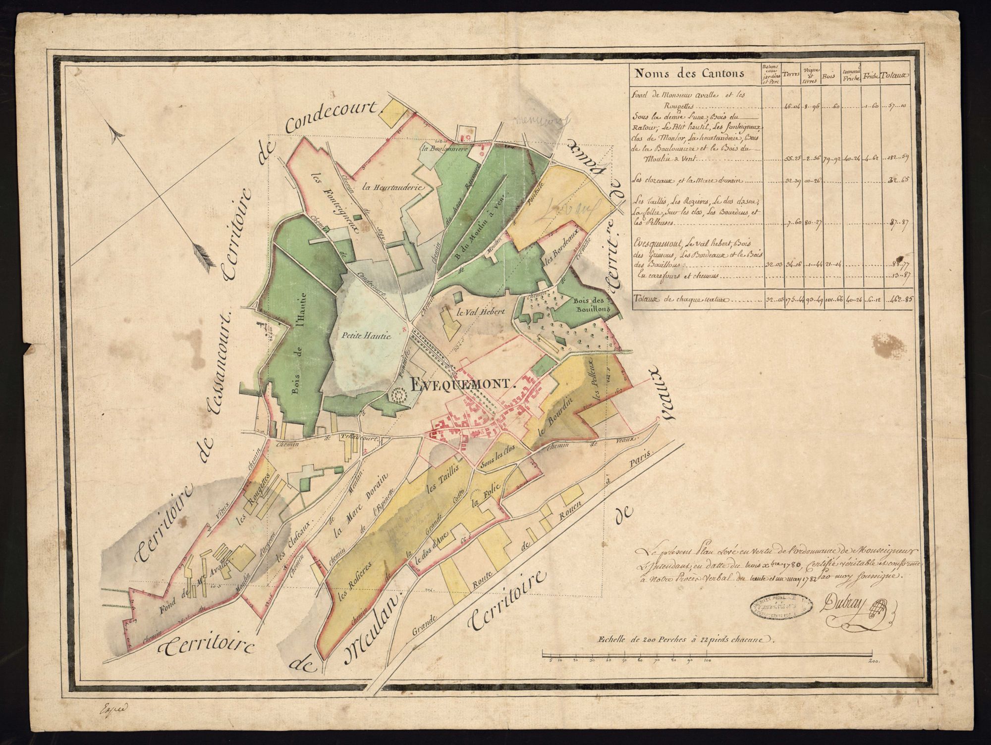 Évecquemont - Plan d'intendance de la paroisse de Evecquemont