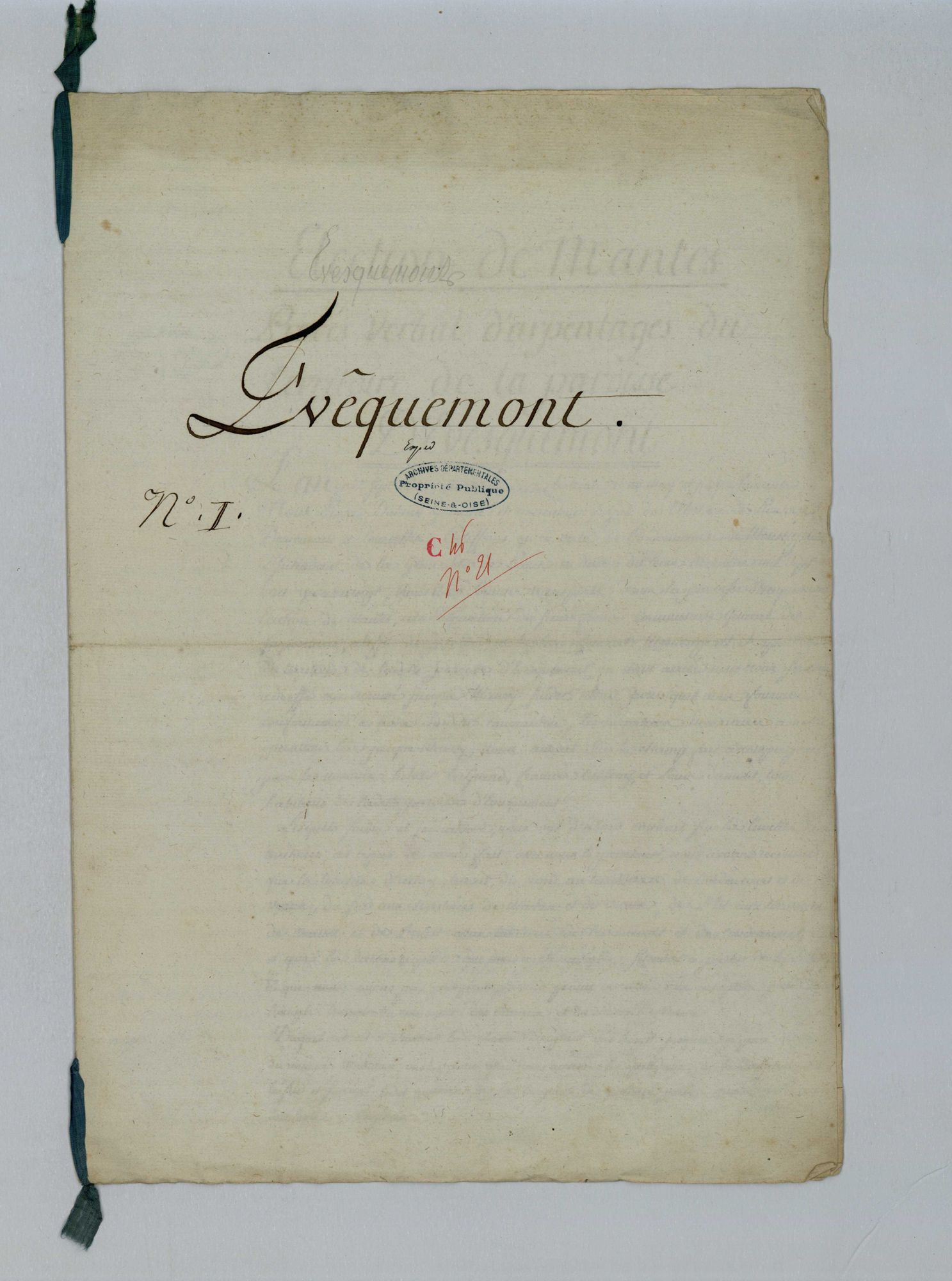 Évecquemont - Procès-verbal d'arpentage du territoire de la paroisse d'Evecquemont