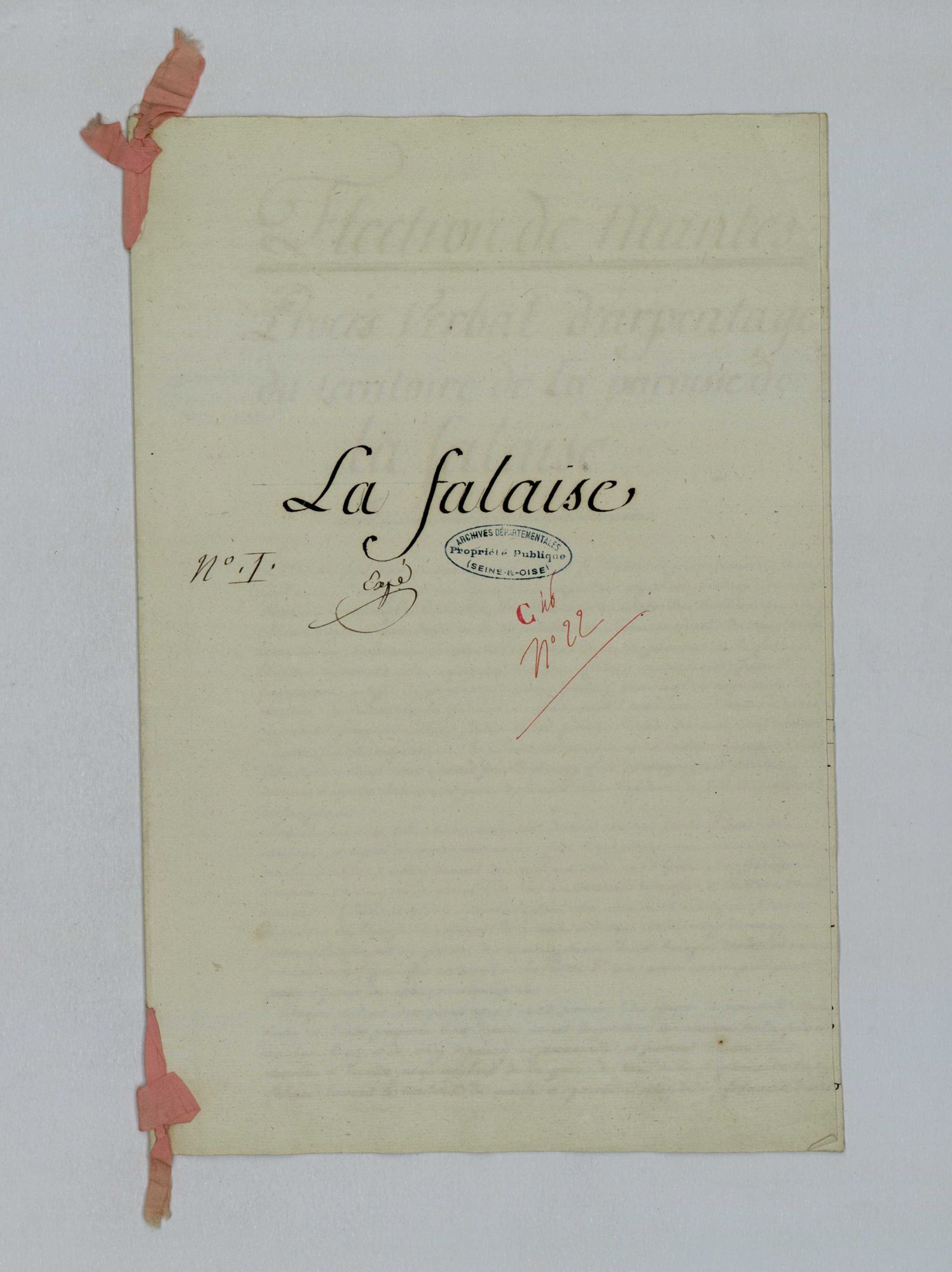 La Falaise - Procès-verbal d'arpentage du territoire de la paroisse de La Falaise
