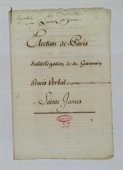 Feucherolles - Procès-verbal d'arpentage du territoire de la paroisse de Feucherolles