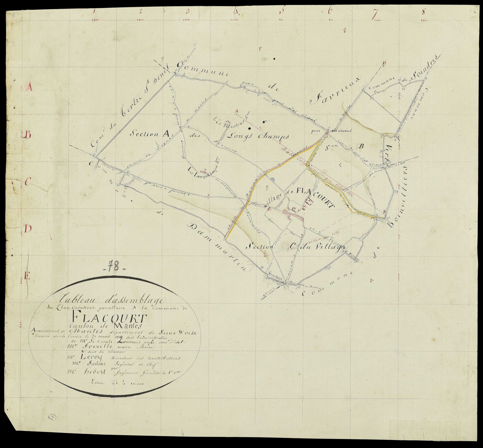 Flacourt - Plans de l’Administration du cadastre