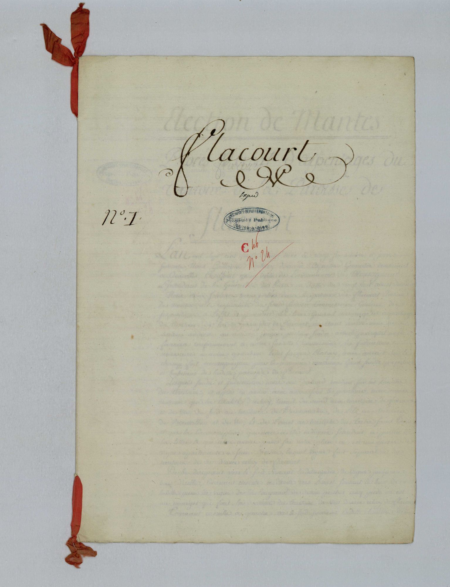 Flacourt - Procès-verbal d'arpentage du territoire de la paroisse de Flacourt
