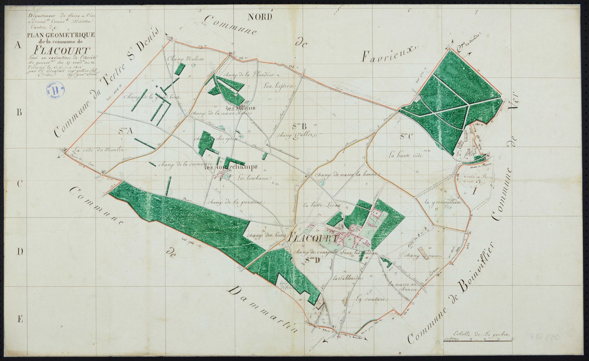 Flacourt - Plan géométrique