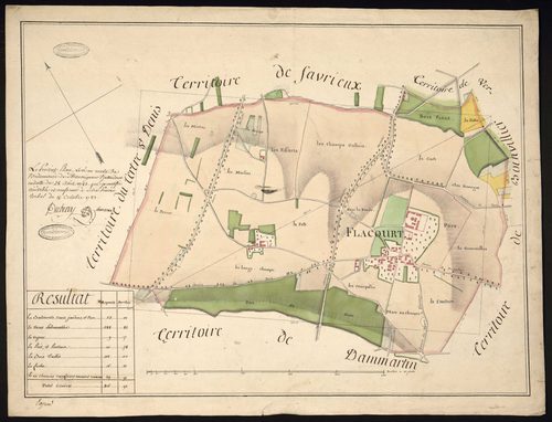 Flacourt - Plan d'intendance de la paroisse de Flacourt