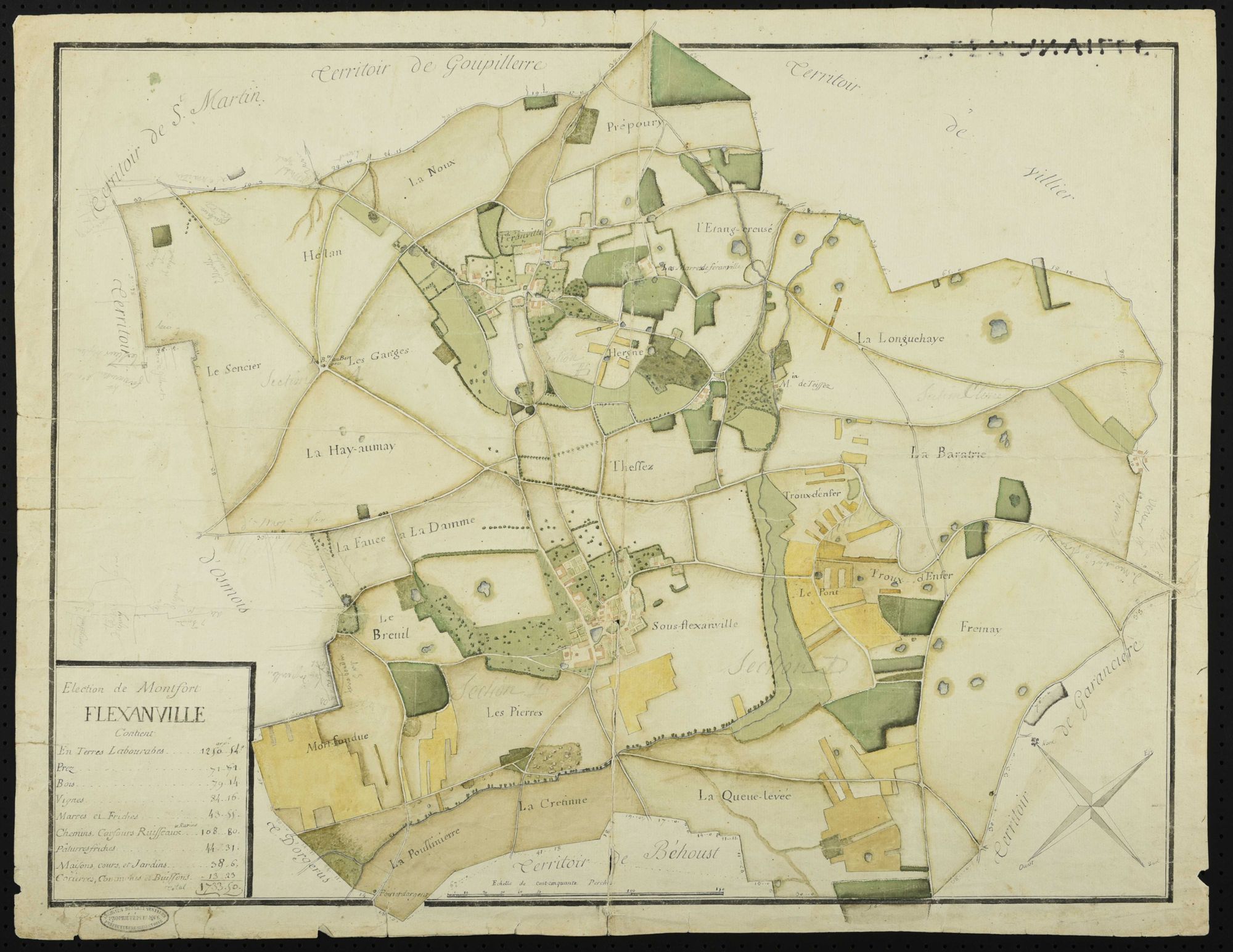 Flexanville - Plan d'intendance de la paroisse de Flexanville
