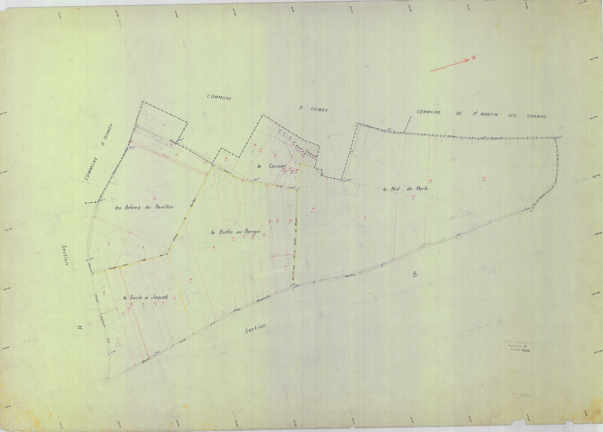 Flexanville - Plans du cadastre remembré