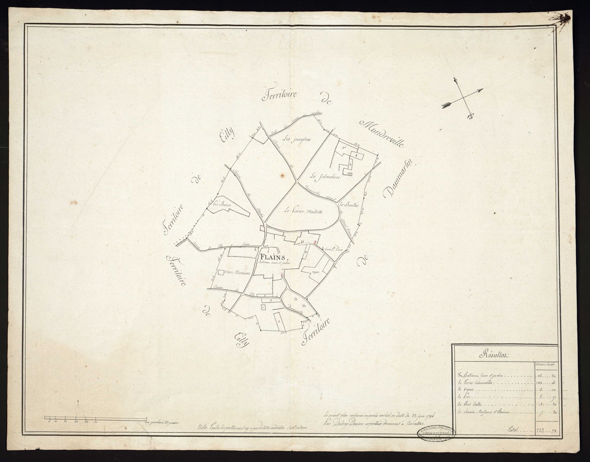 Flins-Neuve-Église - Plan d'intendance de la paroisse de Flins-Neuve-Eglise
